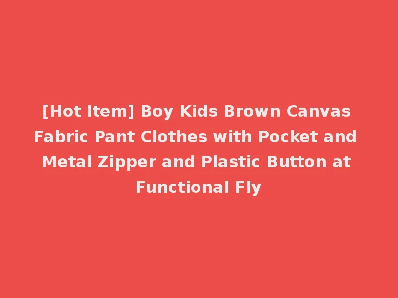 [Hot Item] Boy Kids Brown Canvas Fabric Pant Clothes with Pocket and Metal Zipper and Plastic Button at Functional Fly