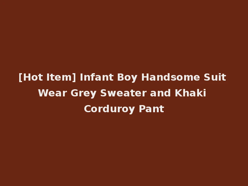 [Hot Item] Infant Boy Handsome Suit Wear Grey Sweater and Khaki Corduroy Pant