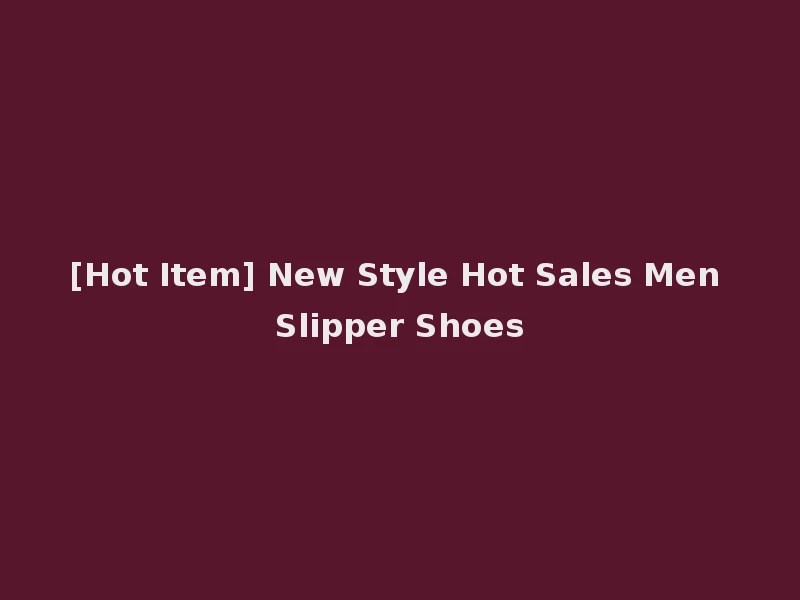 [Hot Item] New Style Hot Sales Men Slipper Shoes