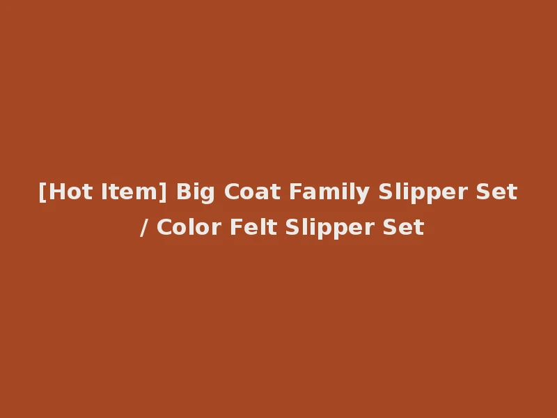 [Hot Item] Big Coat Family Slipper Set / Color Felt Slipper Set