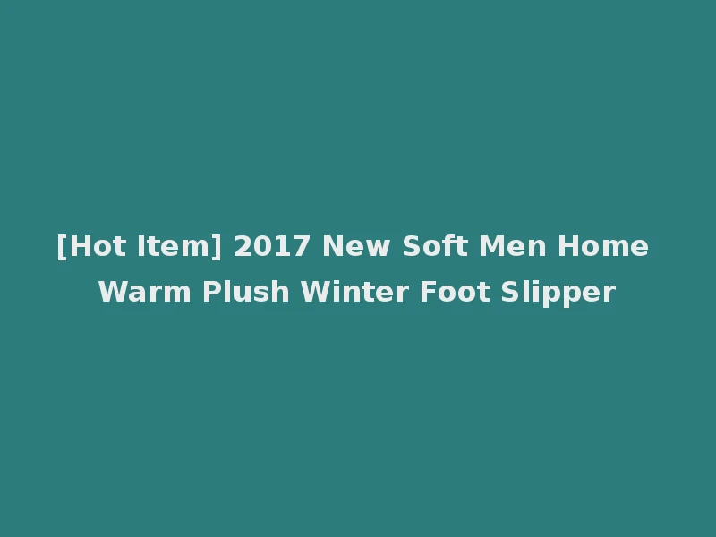 [Hot Item] 2017 New Soft Men Home Warm Plush Winter Foot Slipper