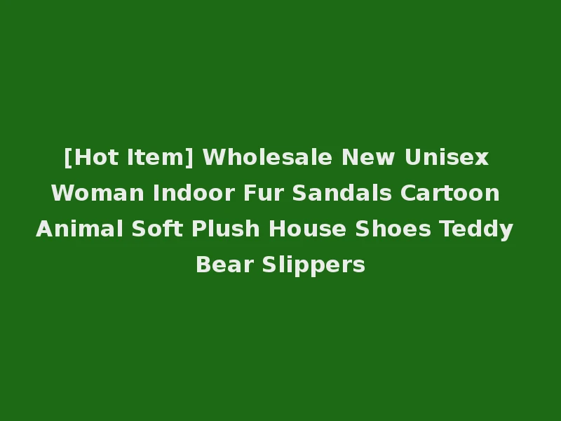 [Hot Item] Wholesale New Unisex Woman Indoor Fur Sandals Cartoon Animal Soft Plush House Shoes Teddy Bear Slippers