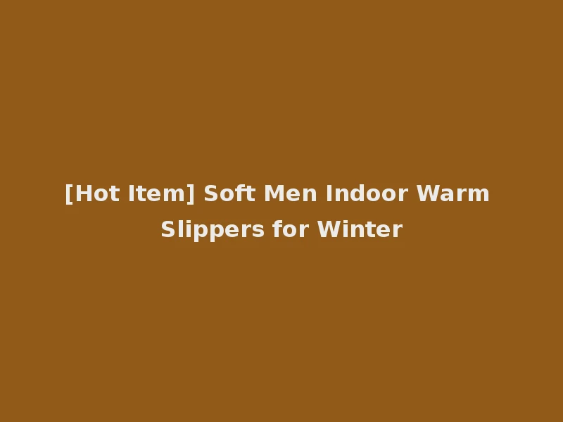 [Hot Item] Soft Men Indoor Warm Slippers for Winter