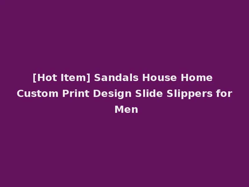 [Hot Item] Sandals House Home Custom Print Design Slide Slippers for Men