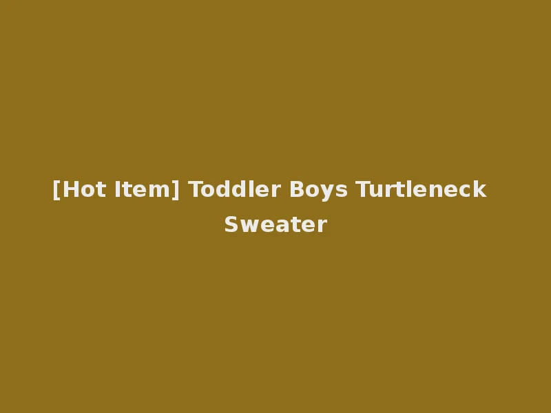 [Hot Item] Toddler Boys Turtleneck Sweater