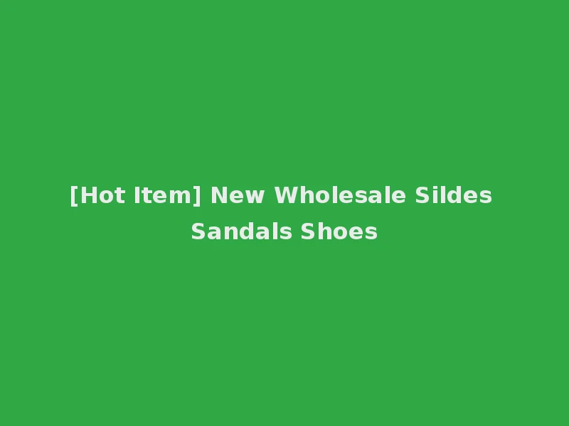 [Hot Item] New Wholesale Sildes Sandals Shoes