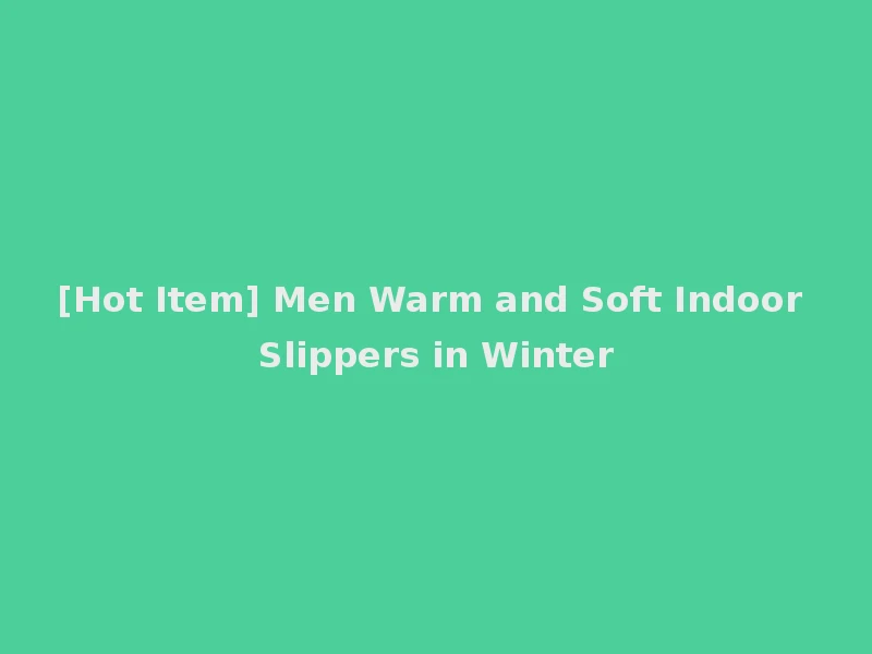 [Hot Item] Men Warm and Soft Indoor Slippers in Winter