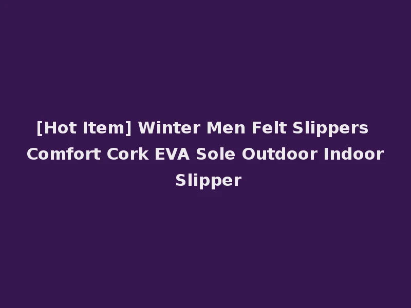 [Hot Item] Winter Men Felt Slippers Comfort Cork EVA Sole Outdoor Indoor Slipper