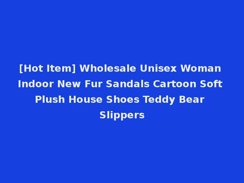 [Hot Item] Wholesale Unisex Woman Indoor New Fur Sandals Cartoon Soft Plush House Shoes Teddy Bear Slippers