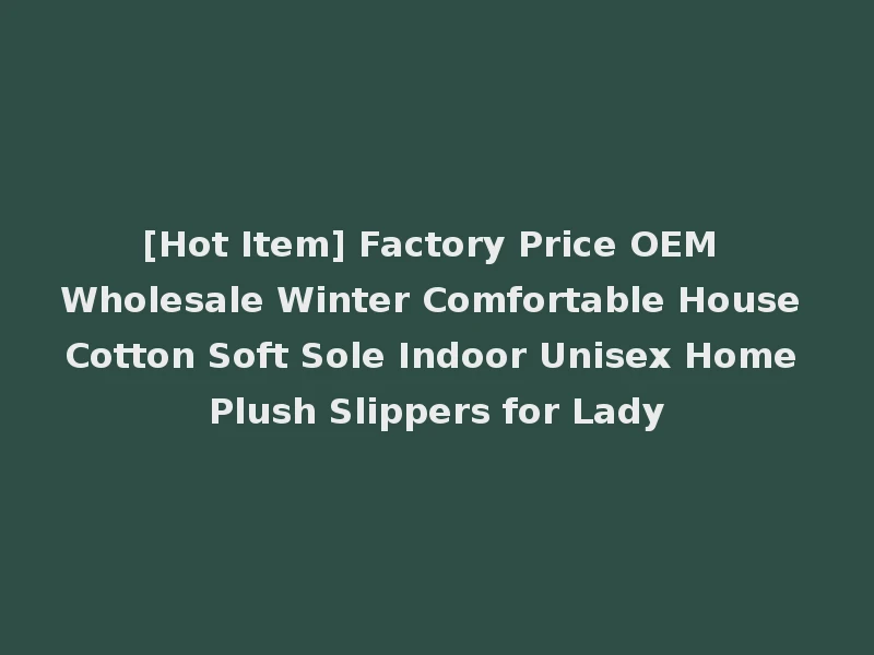 [Hot Item] Factory Price OEM Wholesale Winter Comfortable House Cotton Soft Sole Indoor Unisex Home Plush Slippers for Lady