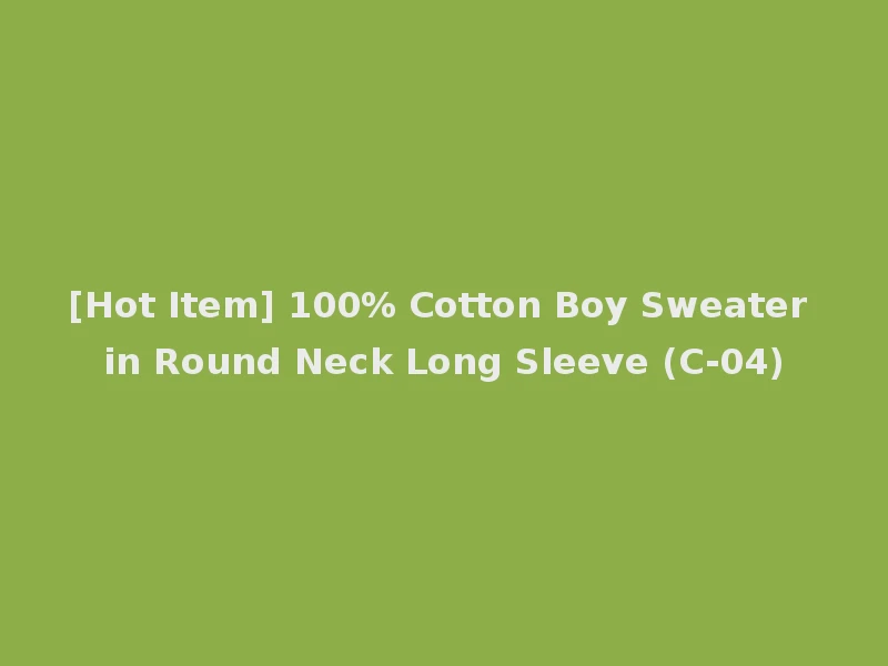 [Hot Item] 100% Cotton Boy Sweater in Round Neck Long Sleeve (C-04)