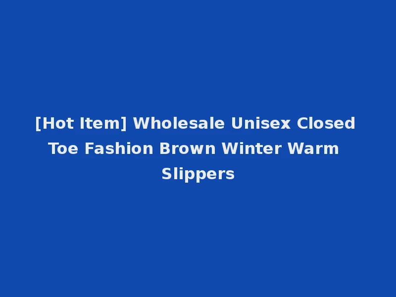 [Hot Item] Wholesale Unisex Closed Toe Fashion Brown Winter Warm Slippers