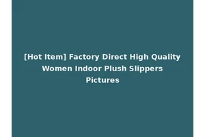 [Hot Item] Factory Direct High Quality Women Indoor Plush Slippers Pictures