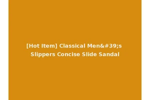 [Hot Item] Classical Men's Slippers Concise Slide Sandal