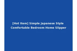 [Hot Item] Simple Japanese Style Comfortable Bedroom Home Slipper