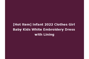 [Hot Item] Infant 2022 Clothes Girl Baby Kids White Embroidery Dress with Lining