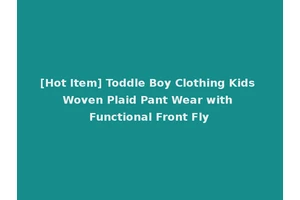 [Hot Item] Toddle Boy Clothing Kids Woven Plaid Pant Wear with Functional Front Fly