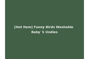 [Hot Item] Funny Birds Washable Baby′ S Undies