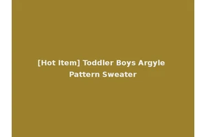 [Hot Item] Toddler Boys Argyle Pattern Sweater