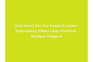 [Hot Item] Fox Fur Sandals Letter Embroidery Slides Lady Platform Wedges Slippers
