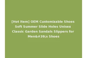 [Hot Item] OEM Customizable Shoes Soft Summer Slide Holes Unisex Classic Garden Sandals Slippers for Men's Shoes