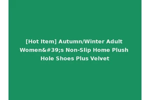 [Hot Item] Autumn/Winter Adult Women's Non-Slip Home Plush Hole Shoes Plus Velvet