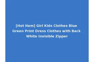 [Hot Item] Girl Kids Clothes Blue Green Print Dress Clothes with Back White Invisible Zipper
