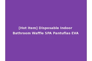 [Hot Item] Disposable Indoor Bathroom Waffle SPA Pantuflas EVA