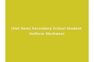 [Hot Item] Secondary School Student Uniform Workwear
