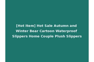 [Hot Item] Hot Sale Autumn and Winter Bear Cartoon Waterproof Slippers Home Couple Plush Slippers