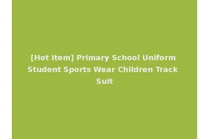 [Hot Item] Primary School Uniform Student Sports Wear Children Track Suit