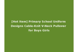 [Hot Item] Primary School Uniform Designs Cable-Knit V-Neck Pullover for Boys Girls