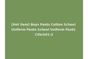 [Hot Item] Boys Pants Cotton School Uniform Pants School Uniform Pants C5kck01-2
