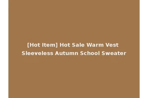[Hot Item] Hot Sale Warm Vest Sleeveless Autumn School Sweater