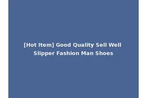 [Hot Item] Good Quality Sell Well Slipper Fashion Man Shoes