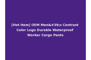 [Hot Item] OEM Men's Contrast Color Logo Durable Waterproof Worker Cargo Pants