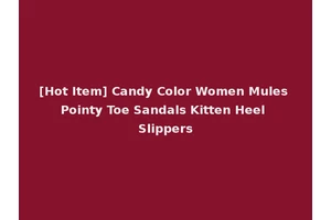 [Hot Item] Candy Color Women Mules Pointy Toe Sandals Kitten Heel Slippers