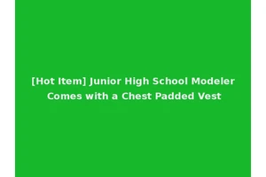 [Hot Item] Junior High School Modeler Comes with a Chest Padded Vest