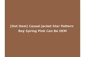[Hot Item] Casual Jacket Star Pattern Boy Spring Pink Can Be OEM