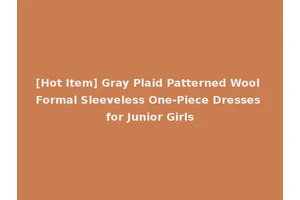 [Hot Item] Gray Plaid Patterned Wool Formal Sleeveless One-Piece Dresses for Junior Girls