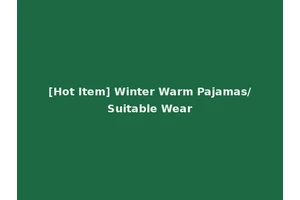 [Hot Item] Winter Warm Pajamas/Suitable Wear