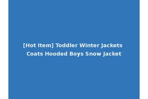 [Hot Item] Toddler Winter Jackets Coats Hooded Boys Snow Jacket