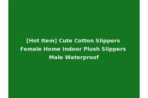 [Hot Item] Cute Cotton Slippers Female Home Indoor Plush Slippers Male Waterproof
