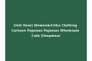 [Hot Item] Wowen's Clothing Cartoon Pajamas Pajamas Wholesale Cute Sleepwear