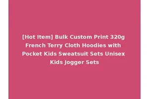 [Hot Item] Bulk Custom Print 320g French Terry Cloth Hoodies with Pocket Kids Sweatsuit Sets Unisex Kids Jogger Sets