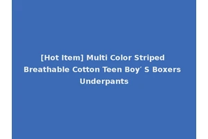 [Hot Item] Multi Color Striped Breathable Cotton Teen Boy′ S Boxers Underpants