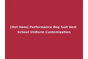 [Hot Item] Performance Boy Suit Vest School Uniform Customization