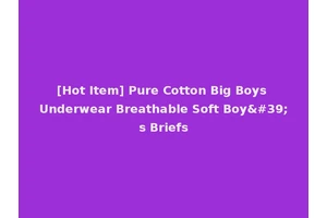 [Hot Item] Pure Cotton Big Boys Underwear Breathable Soft Boy's Briefs