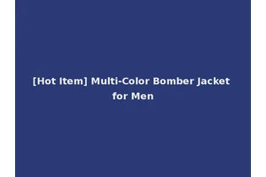 [Hot Item] Multi-Color Bomber Jacket for Men