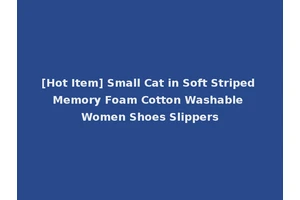 [Hot Item] Small Cat in Soft Striped Memory Foam Cotton Washable Women Shoes Slippers